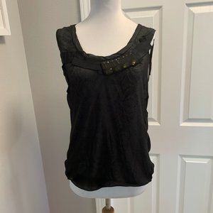 NWOT CAbi Jewel Sleeveless‎ Blouse, Small, Black